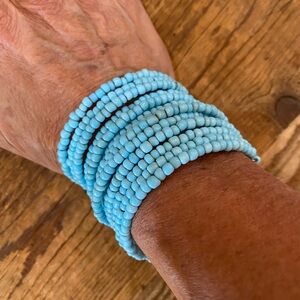 Costume Jewelry Wrap Bracelet, turquoise color